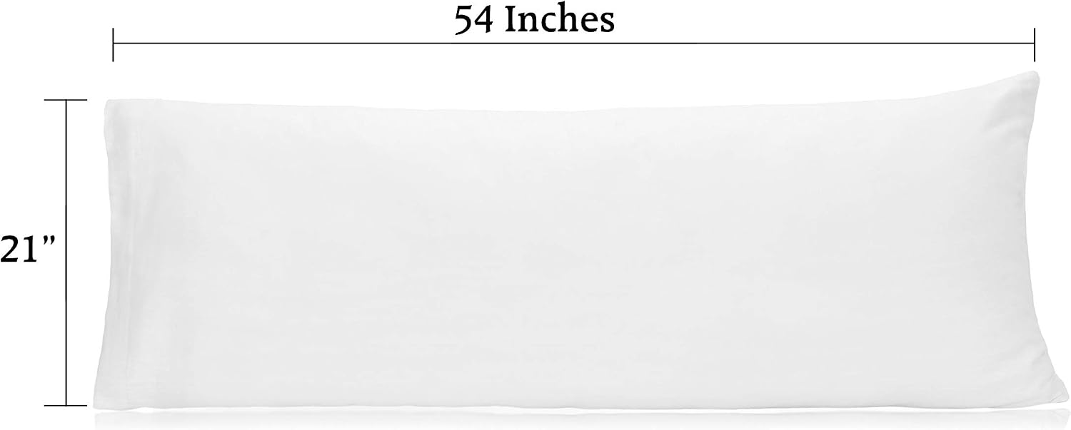 Cottoncraft COTTON CRAFT Pillow Protectors - 220 Thread Count - Set of 2 Pure Combed Cotton - Sateen Weave - White - Body Pillow Protector…