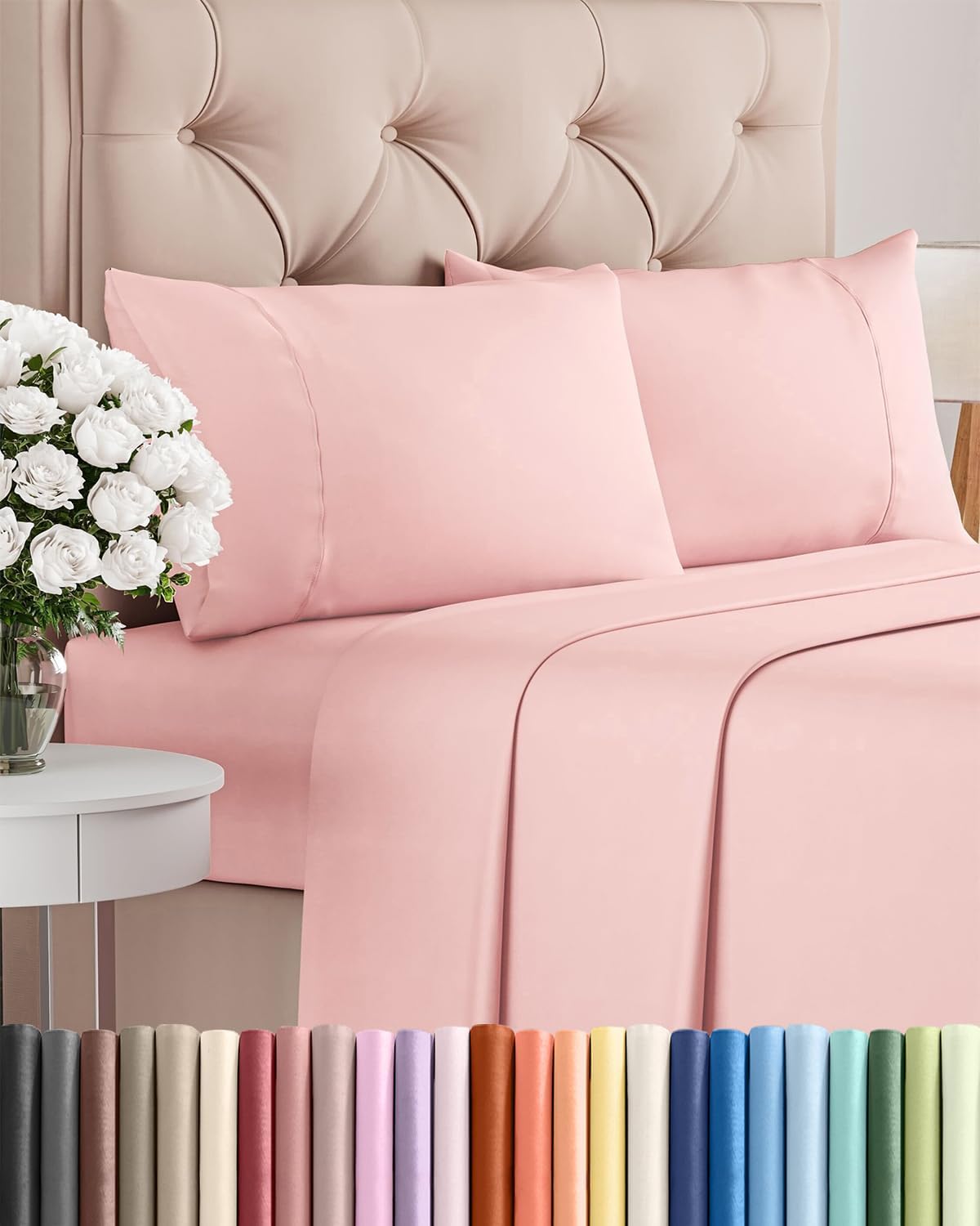 Twin 4 Piece Sheet Set - Comfy, Breathable & Cooling - Hotel Luxury Bedding for Women, Men, Kids, Teens & Children - 1 Flat & 1 Fitted…