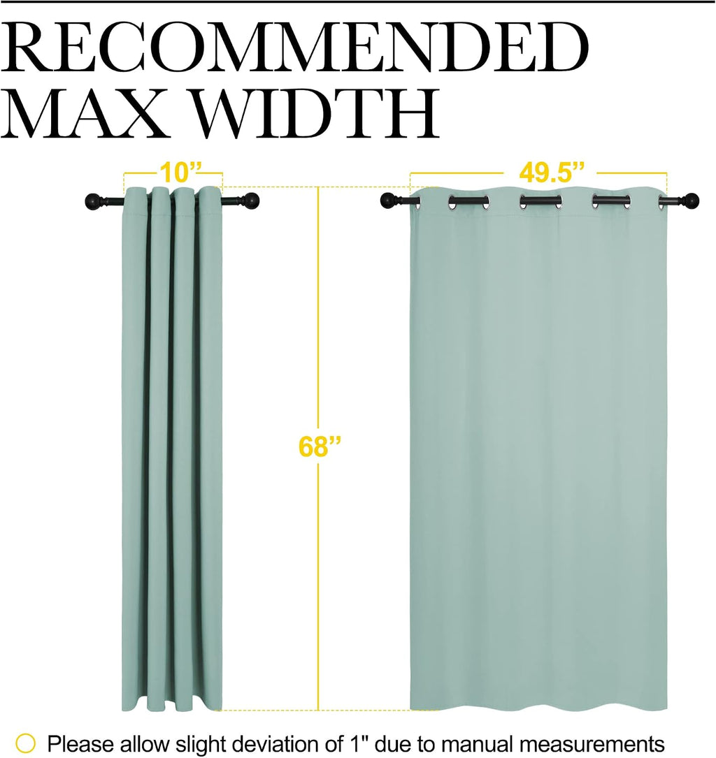NICETOWN Bedroom Curtain Panels Blackout Draperies, Thermal Insulated Solid Grommet Blackout Curtains/Drapes (Aqua, One Pair, 55 by 68-inch)