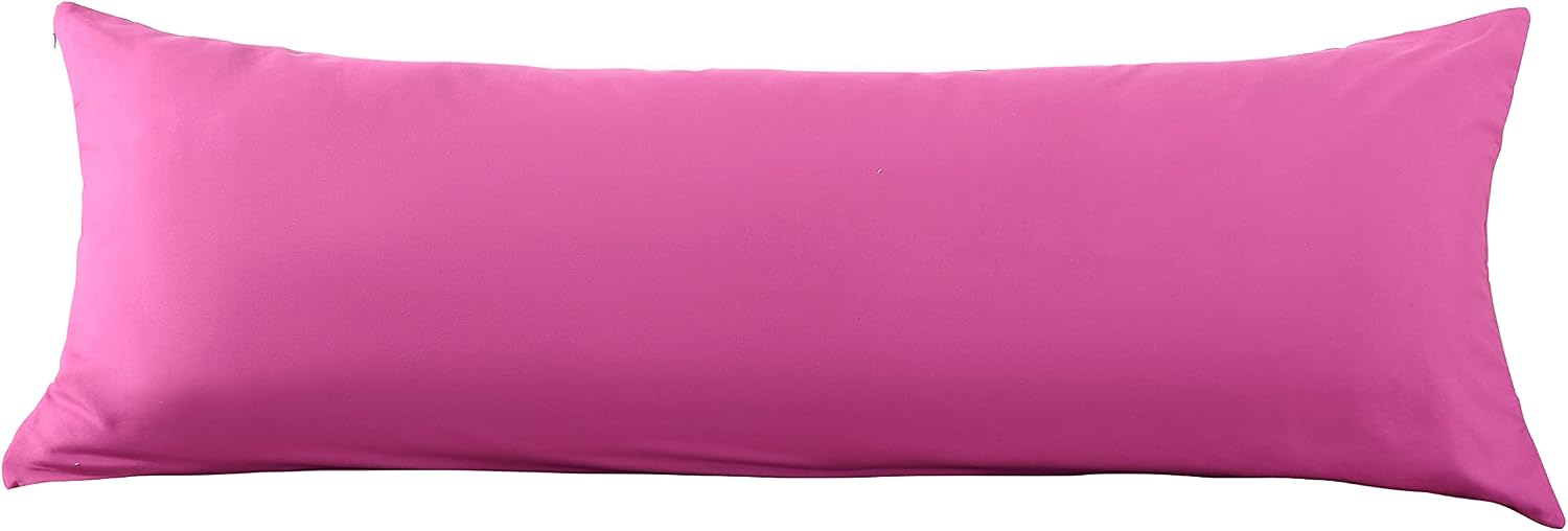 Evolive Ultra Soft Microfiber Body Pillow Cover/Pillowcases 21"x54" with Hidden Zipper Closure (21"x54" Body Pillow Cover, Fuchisa Red)