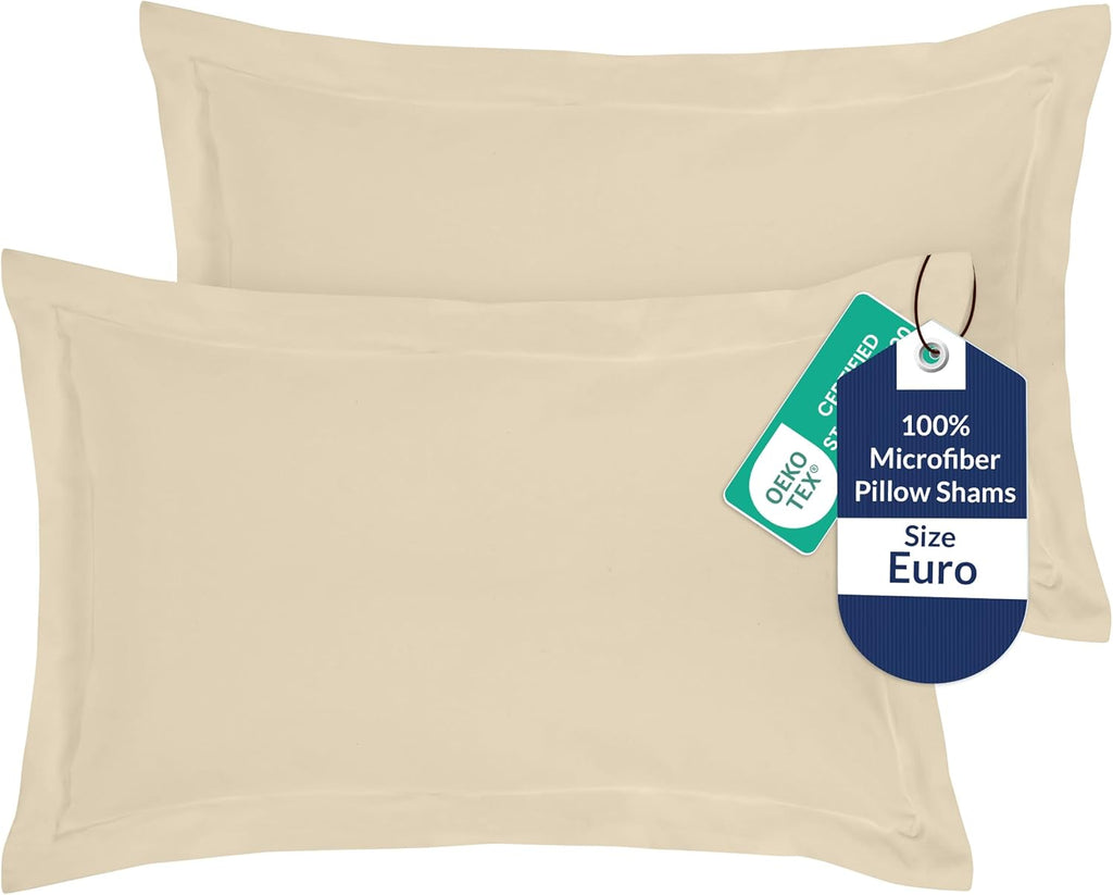 Royalelinens Royale Linens Pillow Shams 2 Pack Euro Size 26x26 Inch - Brushed 1800 Microfiber - Bed Pillow Shams, Wrinkle Resistant Super S…