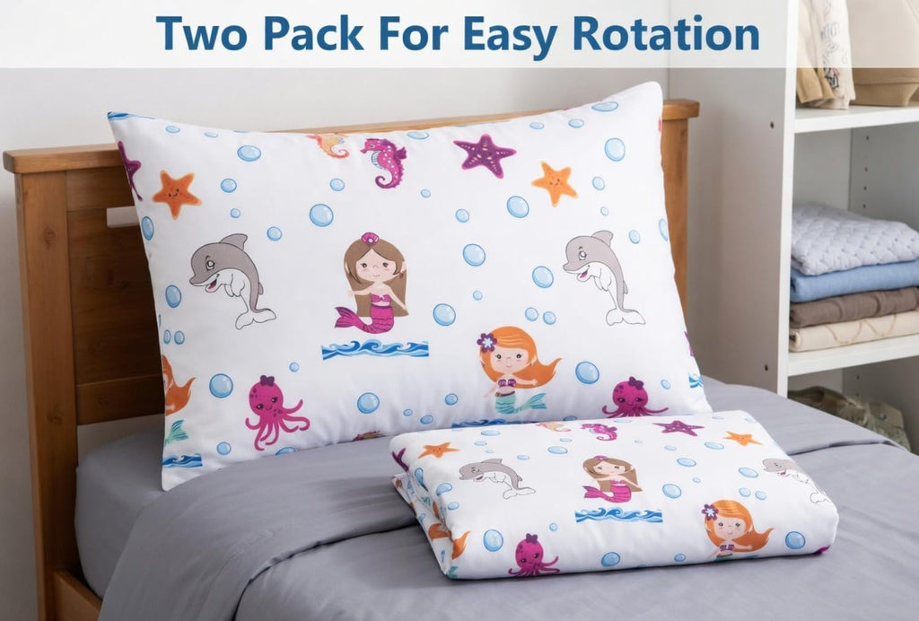 Everyday Kids 2-Pack Toddler Travel Pillowcases -100% Soft Microfiber, Breathable and Hypoallergenic - 14" by 20" Kids Pillowcases fits…