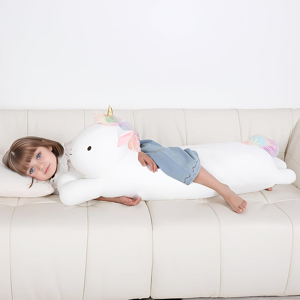 MMguai 40inch Jumbo Unicorn Stuffed Animal, Giant Rainbow Unicorn Stuffy Long Body Pillow Plush Toy, Large Soft Unicorns Plushies Gift…
