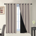 Yakamok 100% Blackout Curtains 63 Inches Long, 2 Thick Layers Heat and Full Light Blocking Soft Thermal Insulated Drapes for Bedroom(52" Wi…