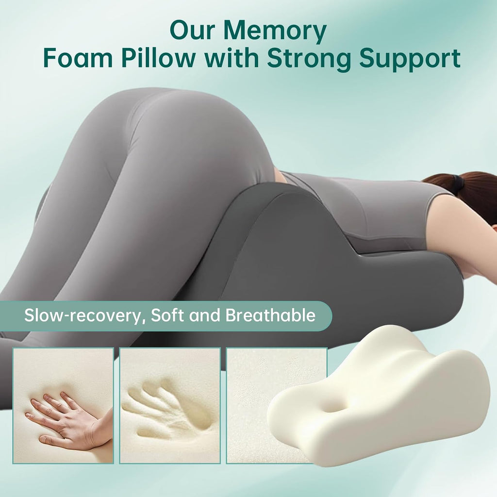 Memory Foam Wedge Pillow Intimacy Couples Pillow, Pregnant Ergonomic Contoured Position Pillow for Sleeping & Reading, Multi-Functional…