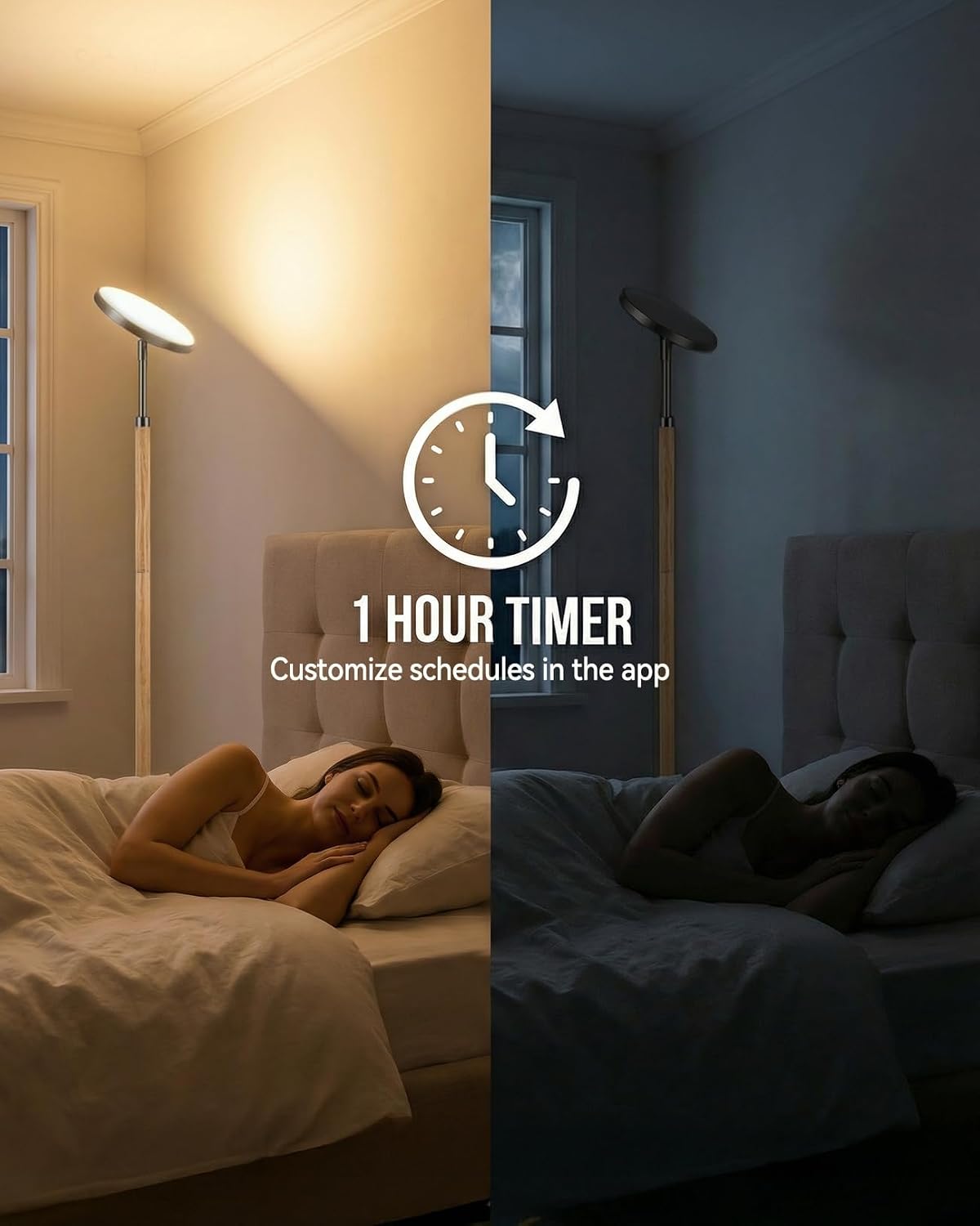JOOFO Wood Torchiere Floor Lamp, Super Bright Stepless Dimmable LED Uplight Standing Lamp with Remote Adjustable Color Temperature…