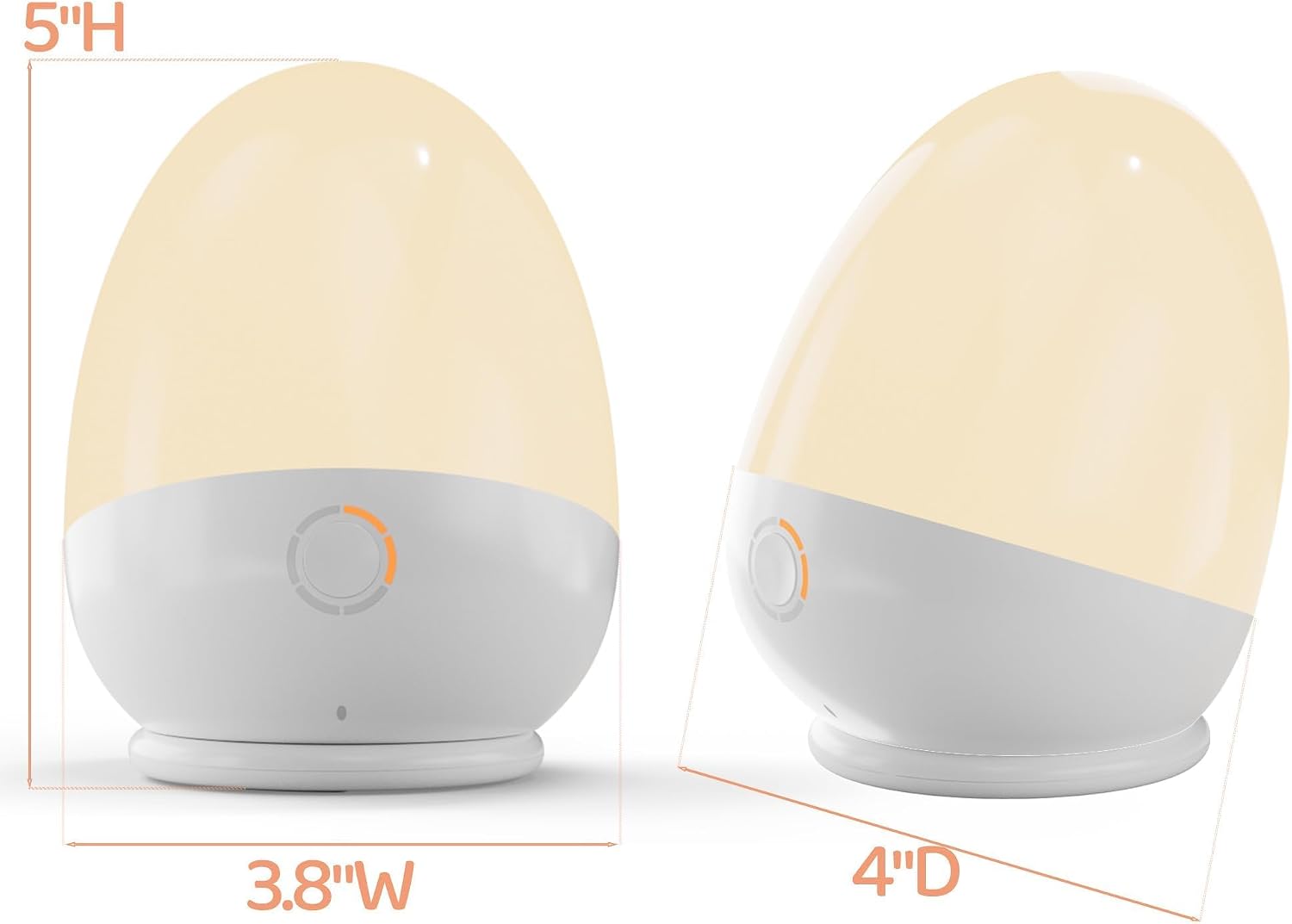 Zuzukid Touch Egg Night Light for Baby Nursery, Rechargeable Portable Kids Nightlight Lamp with 1-6H Feeding Timer, 3 Color Temperatures Di…