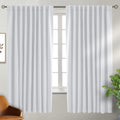 BGment White Curtains for Bedroom - 63 Inch Rod Pocket and Back Tab Thermal Insulated Room Darkening Curtains for Living Room, 2 Curtain Pa…