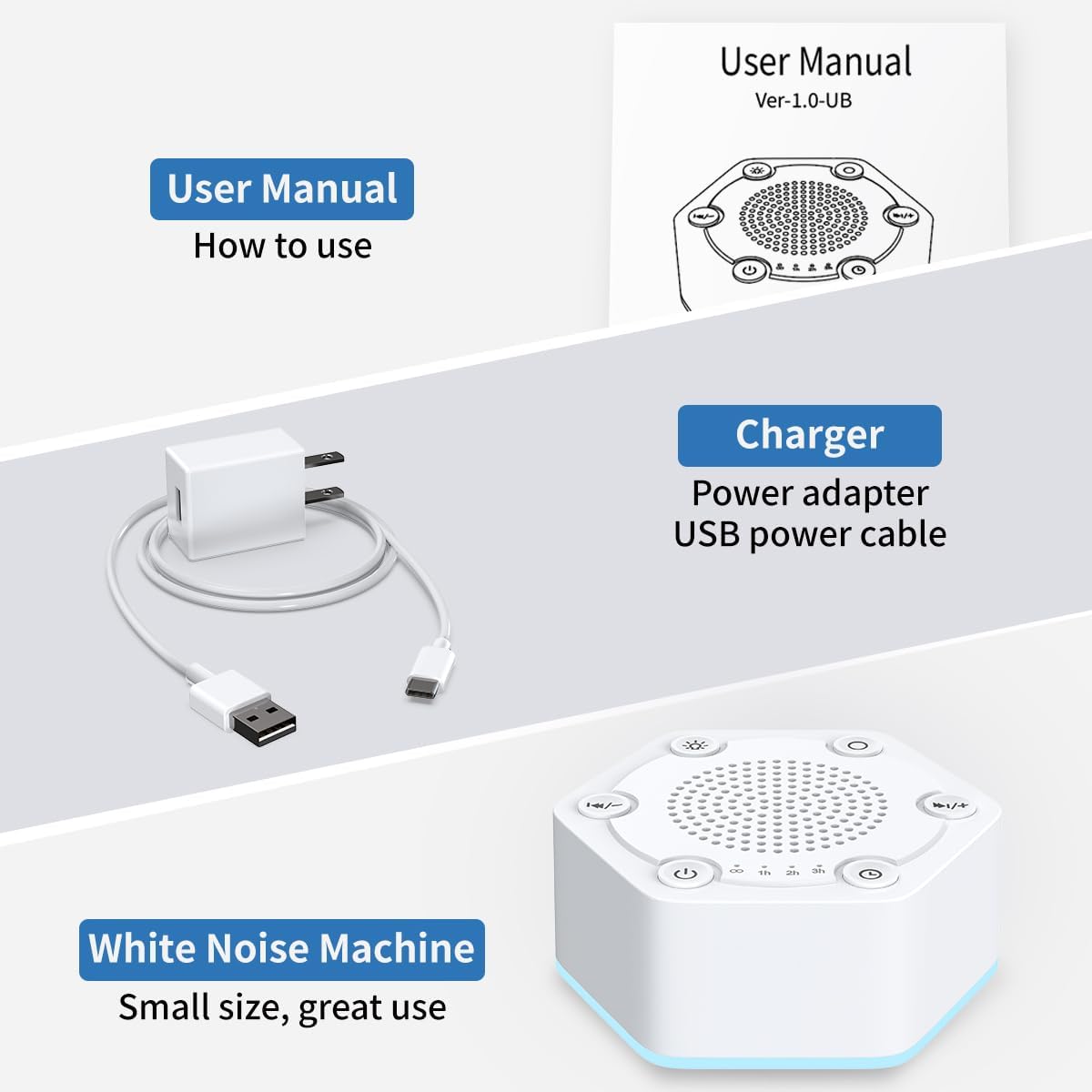 WowSleep White Noise Sound Machines with High Fidelity 30 Unique Non-Looping Soothing Sounds 12 Colors Night Light 4 Timers 10-Level Bright…