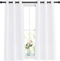 Nicetown White Room Darkening Curtain Panels - Thermal Insulated Grommet 50% Room Darkening Window Drapes and Curtains for Bedroom/Basement…