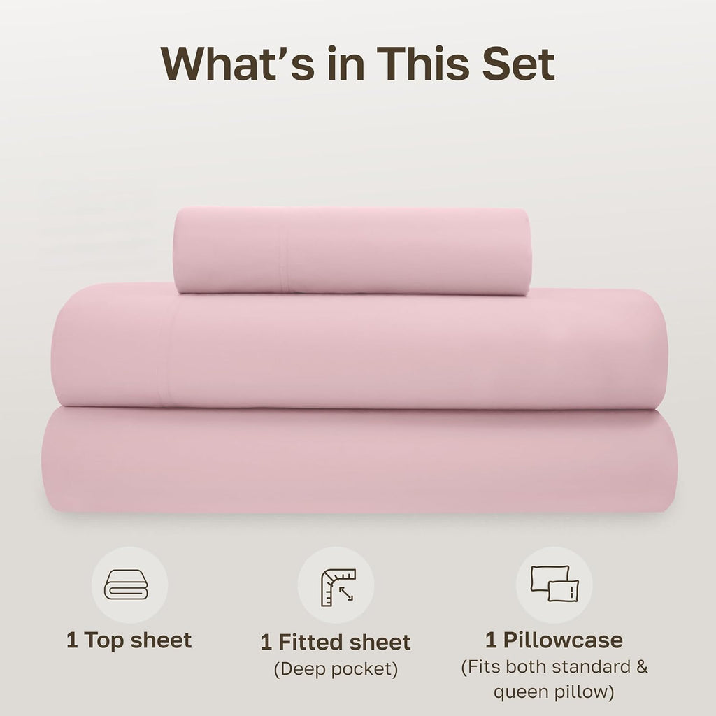 CaliforniaDesignDen California Design Den Soft 100% Organic Cotton Bed Sheets Twin Size Set with Deep Pockets - Crisp Percale Sheets, Breat…