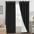 H.VERSAILTEX Bedroom Curtains Blackout Linen Blackout Curtains 84 Inches Long, 100% Blackout Thermal Textured Linen Look Curtain…