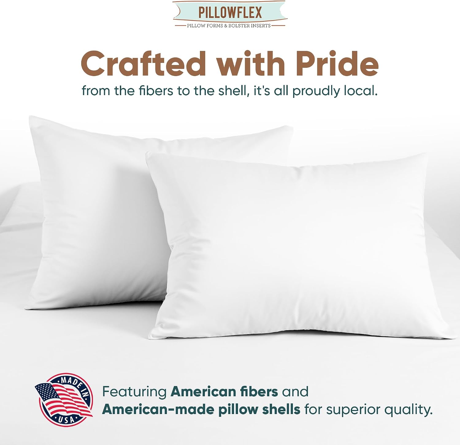 Pillowflex Synthetic Down Sleeping Pillows - Standard Size - Medium Firmness for Back, Side & Stomach Sleepers - Ideal for Standard, Twin,…