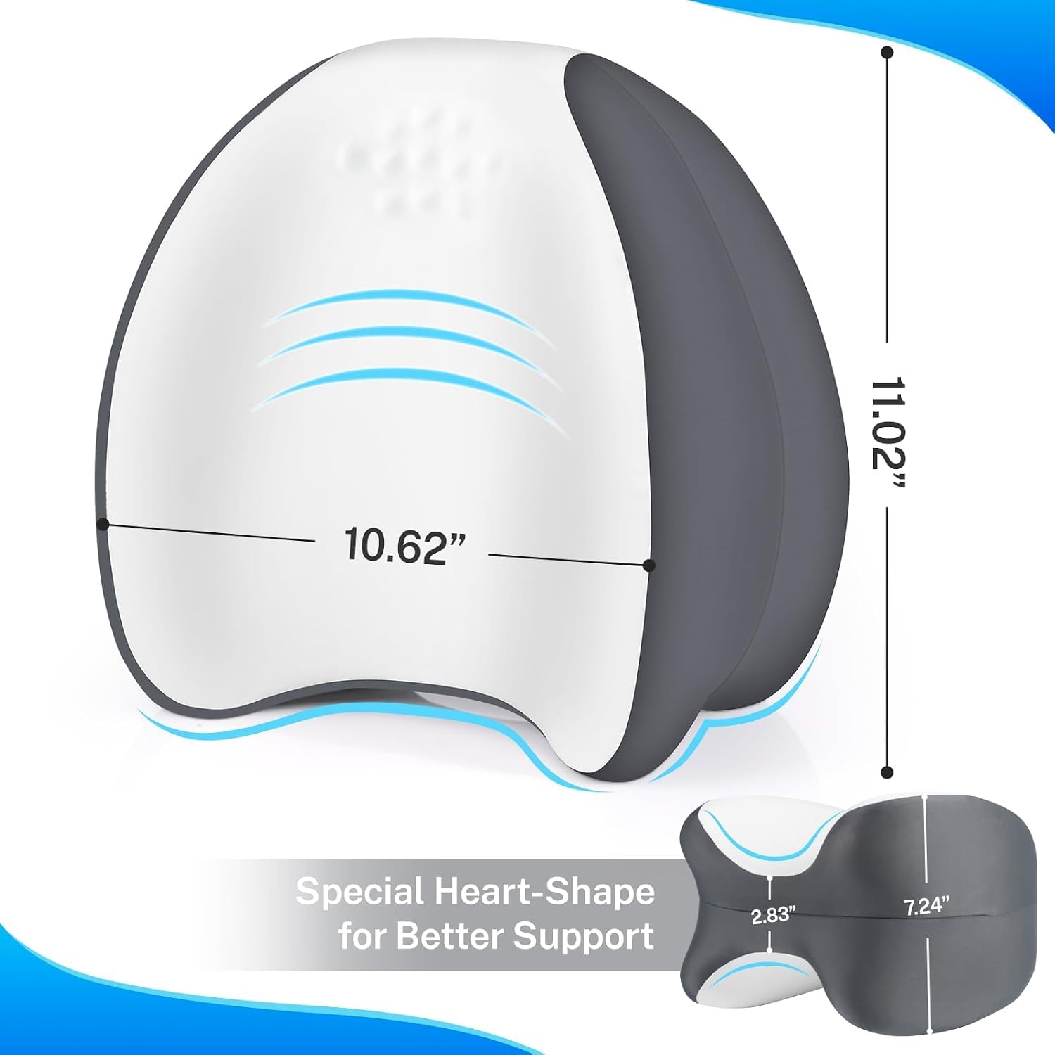 TranquilMoments Knee Pillow for Side Sleepers, Leg Pillow with Cooling Cover, Memory Foam Body Pillow for Side Sleeping, Heart-Shape…