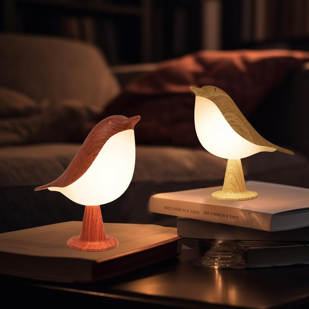 Deogos Small Desk Lamp, Bird Bedside Light with 3 Color Temperature and Touch Sensor, Cordless Kids Night Light, Rechargeable Battery for…