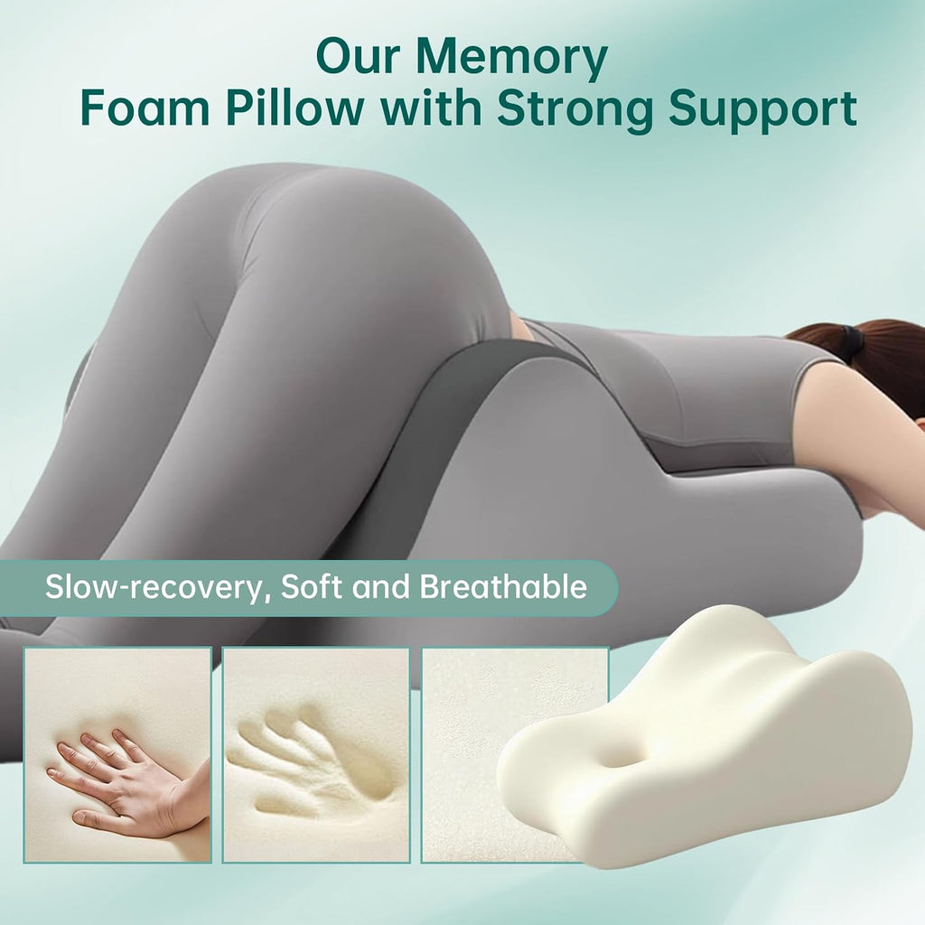 Memory Foam Wedge Pillow Intimacy Couples Pillow, Pregnant Ergonomic Contoured Position Pillow for Sleeping & Reading, Multi-Functional…