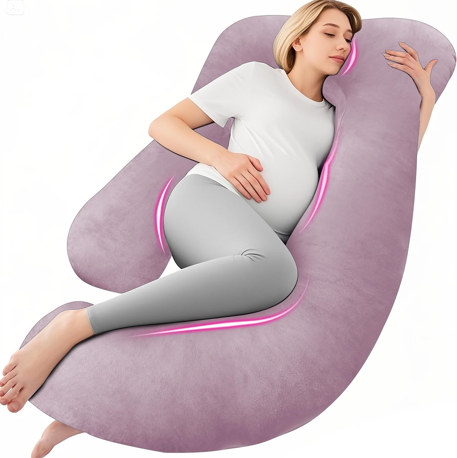 ChillingHome Chilling Home Pregnancy Pillows for Sleeping-U Shaped Full Body Pillow Maternity Pillow 58 inch-Pregnant Women Must Have with…