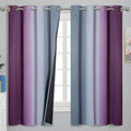 Estelartextiler Ombre Purple and Gray Blackout Curtains 63 Inch Length 2 panels, Full Room Darkening Grommet Thermal Insulated Gradient Dra…