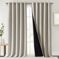 Nicetown Full Shading Curtains for Windows, Super Heavy-Duty Black Lined Blackout Curtains for Bedroom, Privacy Assured Window Treatment (N…