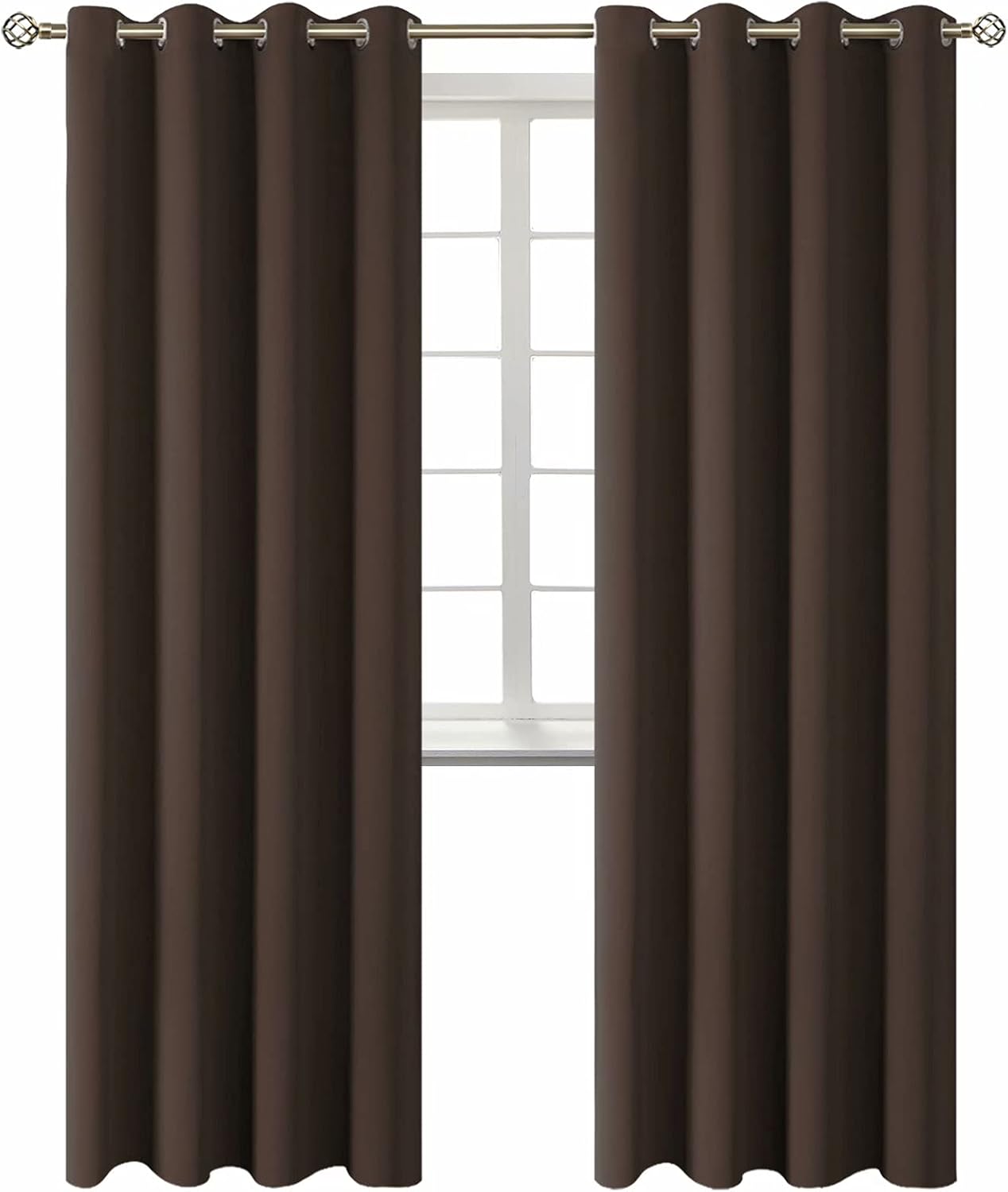 BGment Blackout Curtains for Living Room - Grommet Thermal Insulated Room Darkening Curtains for Bedroom, Set of 2 Panels (52 x 84 Inch, Br…