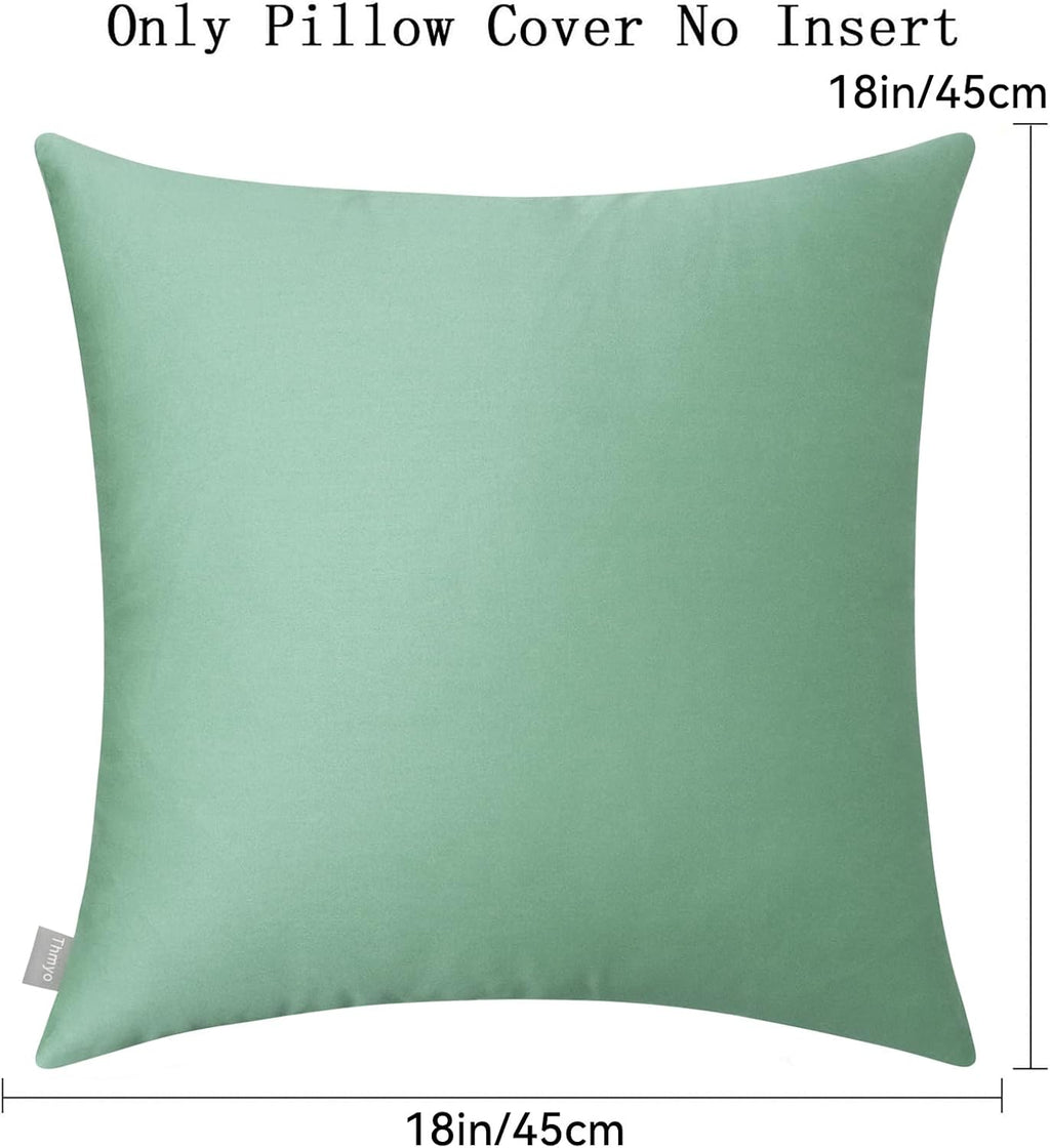 Thmyo 4-Pack 100% Cotton Comfortable Solid Decorative Throw Pillow Case, Square Cushion Cover Pillowcase Sublimation Blank Pillow Covers DI…