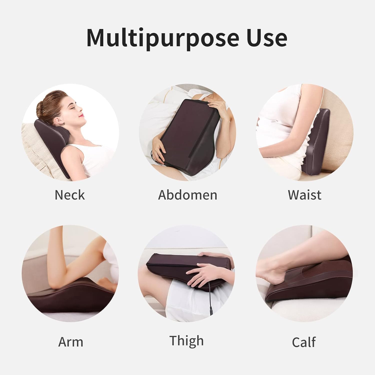 Boriwat Back Massager with Heat, 3D Kneading Massage Pillow for Back, Neck, Shoulder, Leg Deep Tissue, Gifts for Women Men Mom Dad(Brown) 1…