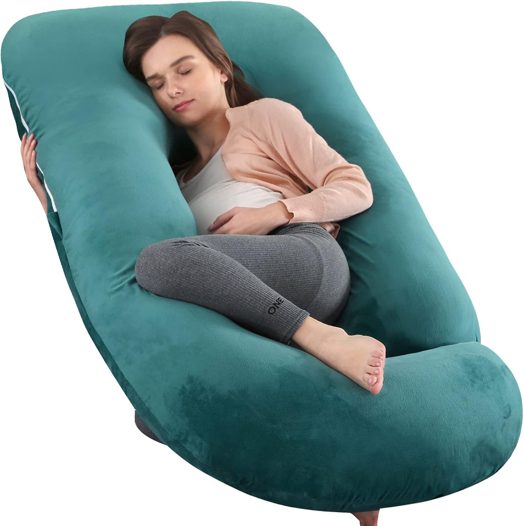 U-Shaped Full Body Pregnancy Pillow for Sleeping – 57" Maternity Pillow with Removable Cover, Support for Back, Legs, Belly & Hips…