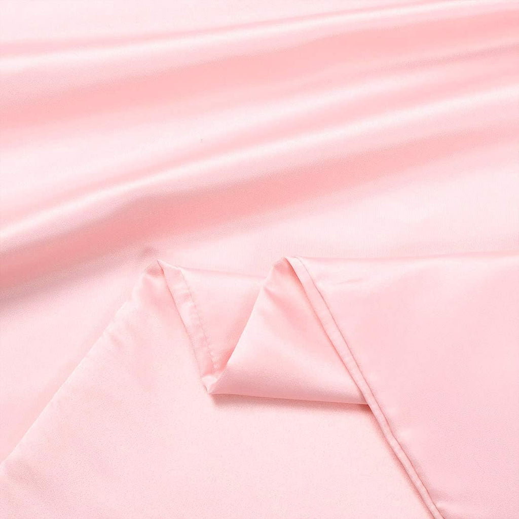uxcell Body Pillow Cover, 20x54 Inch Pink Silky Satin Body Pillowcases for Hair and Skin, Soft Cooling Smooth Pillow Case with Envelope…