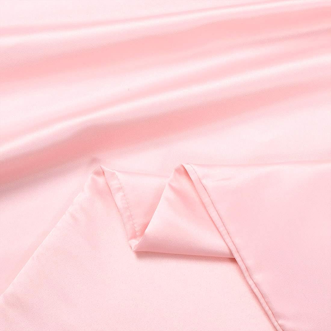 uxcell Body Pillow Cover, 20x54 Inch Pink Silky Satin Body Pillowcases for Hair and Skin, Soft Cooling Smooth Pillow Case with Envelope…