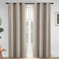 Yakamok Room Darkening Grommet Window Drapes Thermal Insulated Light Blocking Natural Blackout Curtains for Bedroom (42Wx84L, Natural,2…