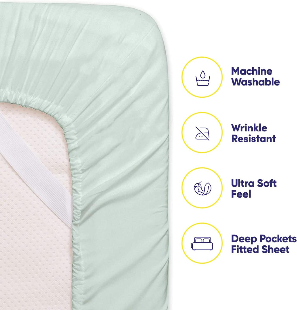 Queen Sheets Mint - 6 Piece 1500 Supreme Collection Fine Brushed Microfiber Deep Pocket Queen Sheet Set Bedding - 2 Extra Pillow Cases…