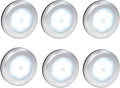 Searik 6 Pack Motion Sensor Lights Indoor, Magnetic Cordless Battery Powered LED Night Light Step Stair Closet Lights Under-Cabinet…