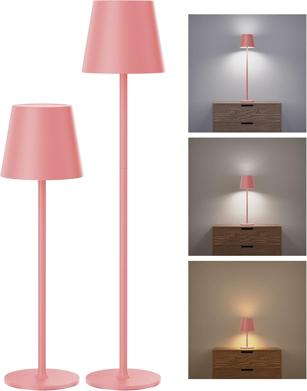 JACKYLED Cordless Table Lamps Rechargeable, 3 Adjustable Height, 5000mAh Battery Operated, 3 Colors Smooth Dimming, Portable LED…