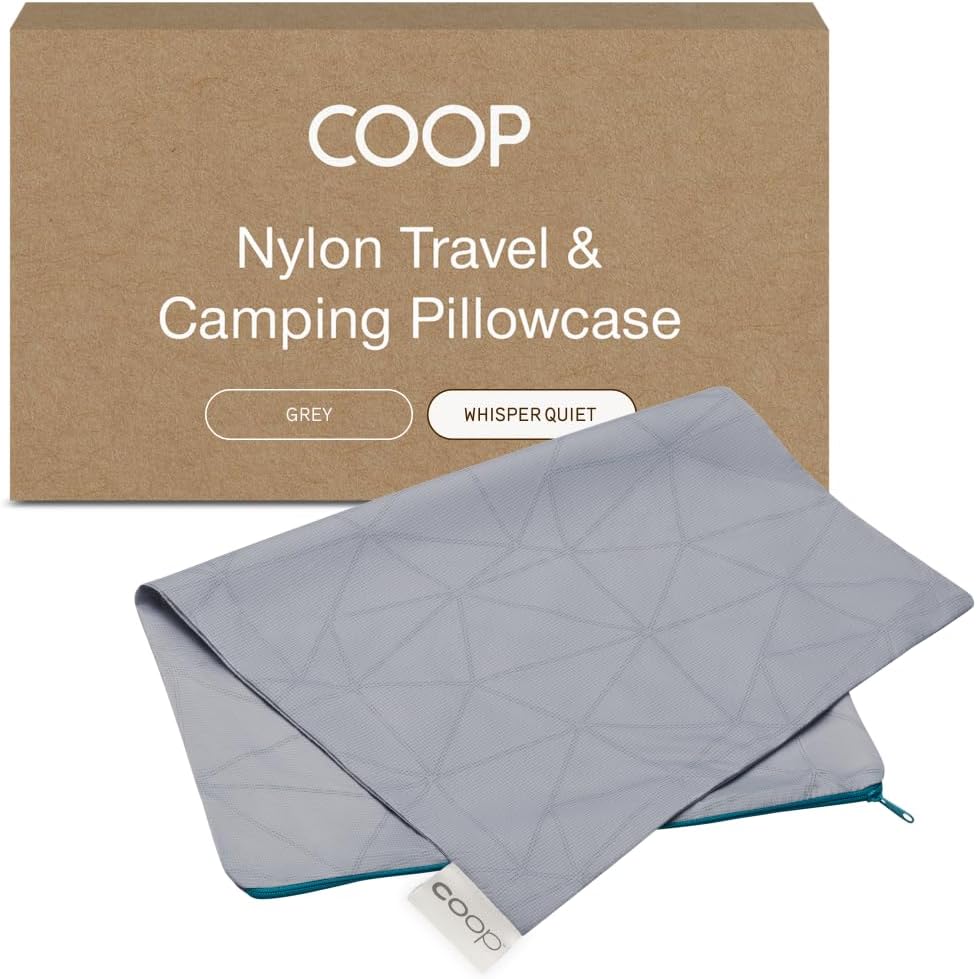Coop Home Goods Nylon Camping and Travel Pillow Cover, Waterproof Camping Pillow Protector, Zippered Cover, Washable Travel Pillowcase…