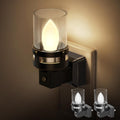 Briignite Candle Night Light Plug in [2 Pack], Vintage Night Lights Plug into Wall, LED Night Light with Dusk to Dawn Light Sensor, 3000K…