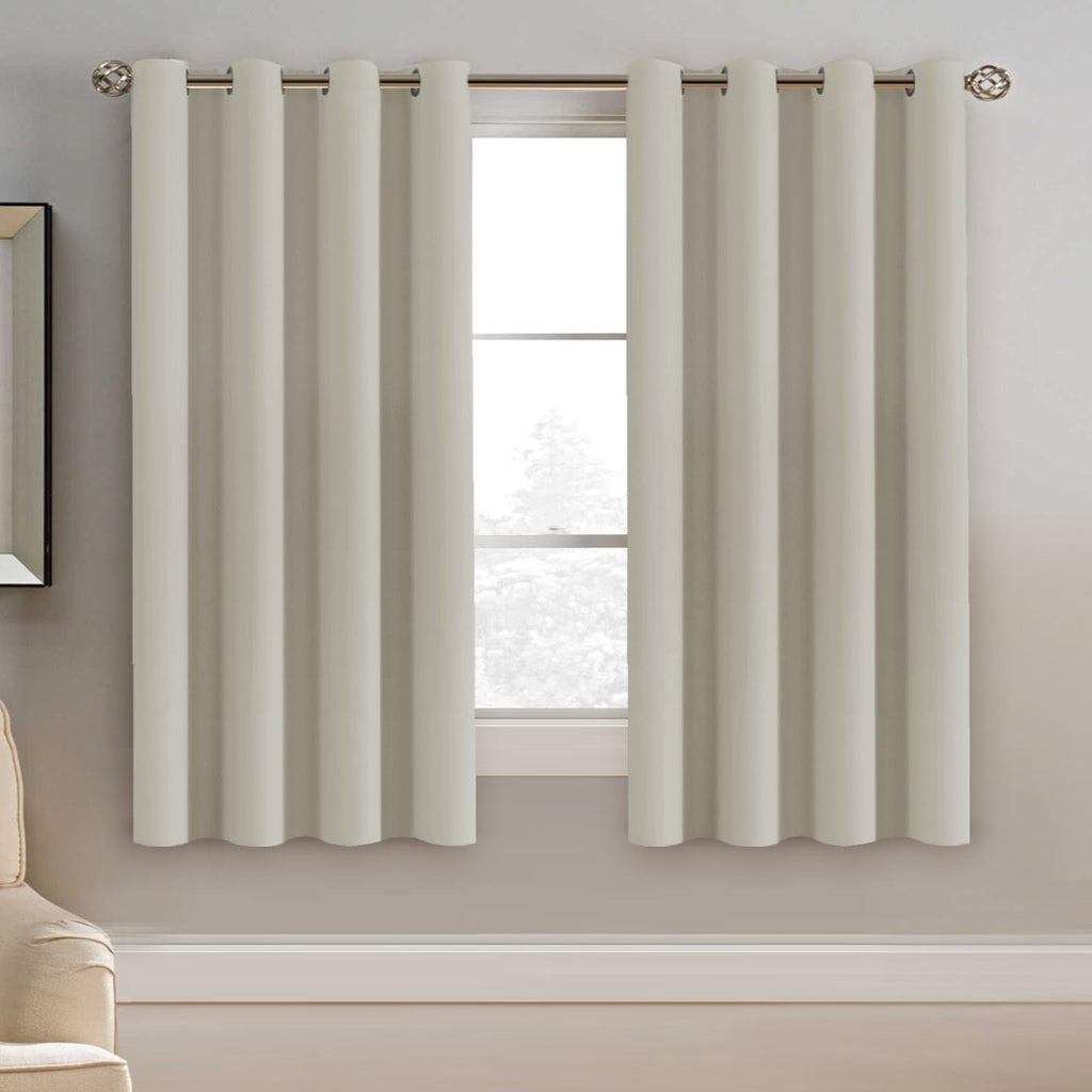 H.VERSAILTEX Window Treatment Blackout Curtains 63 inches Length, Thermal Insulated Room Darkening Solid Grommet Curtains/Drape…
