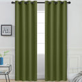 Yakamok Olive Green Blackout Curtains with Grommet Green Room Darkening Thermal Insulated Curtain Set of 2 Drapes for Bedroom Living…