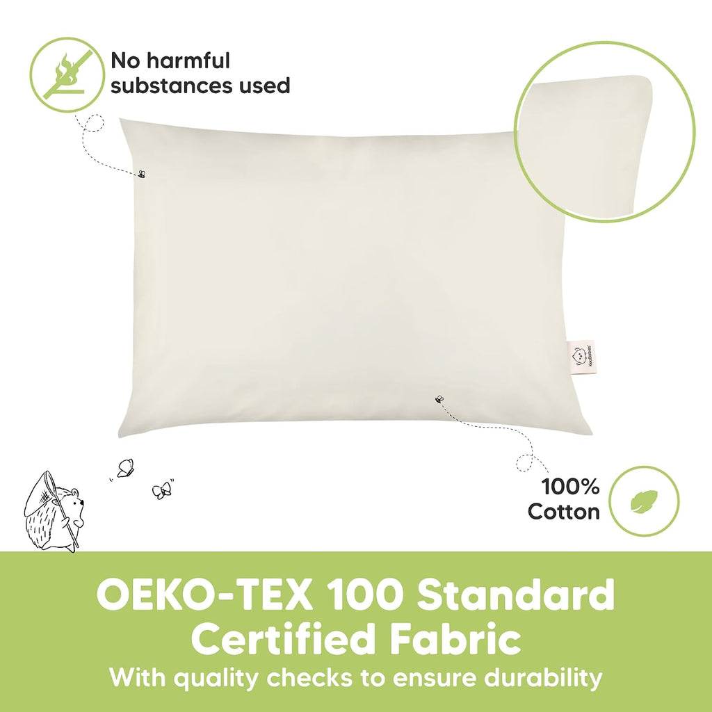 KeaBabies 2-Pack Toddler Pillows 2 Year Old to 5-13x18 Soft Organic Cotton Kids Pillow for Sleeping, Travel, School, Daycare, Nap…