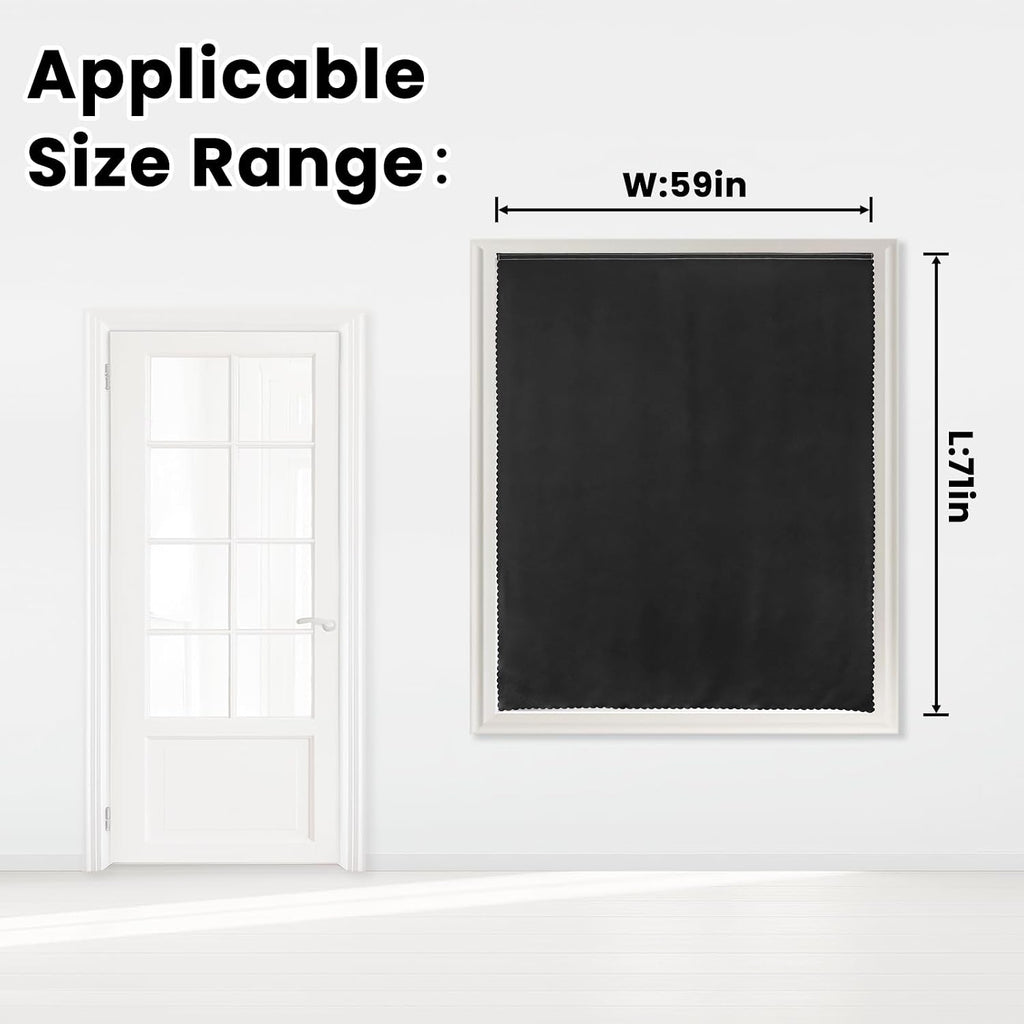 Adhesive Blackout Curtains- Self Stick Shades Window Blinds Curtains No Rod Needed Easy to Hang Curtains, Use for Bedroom, Living Room…