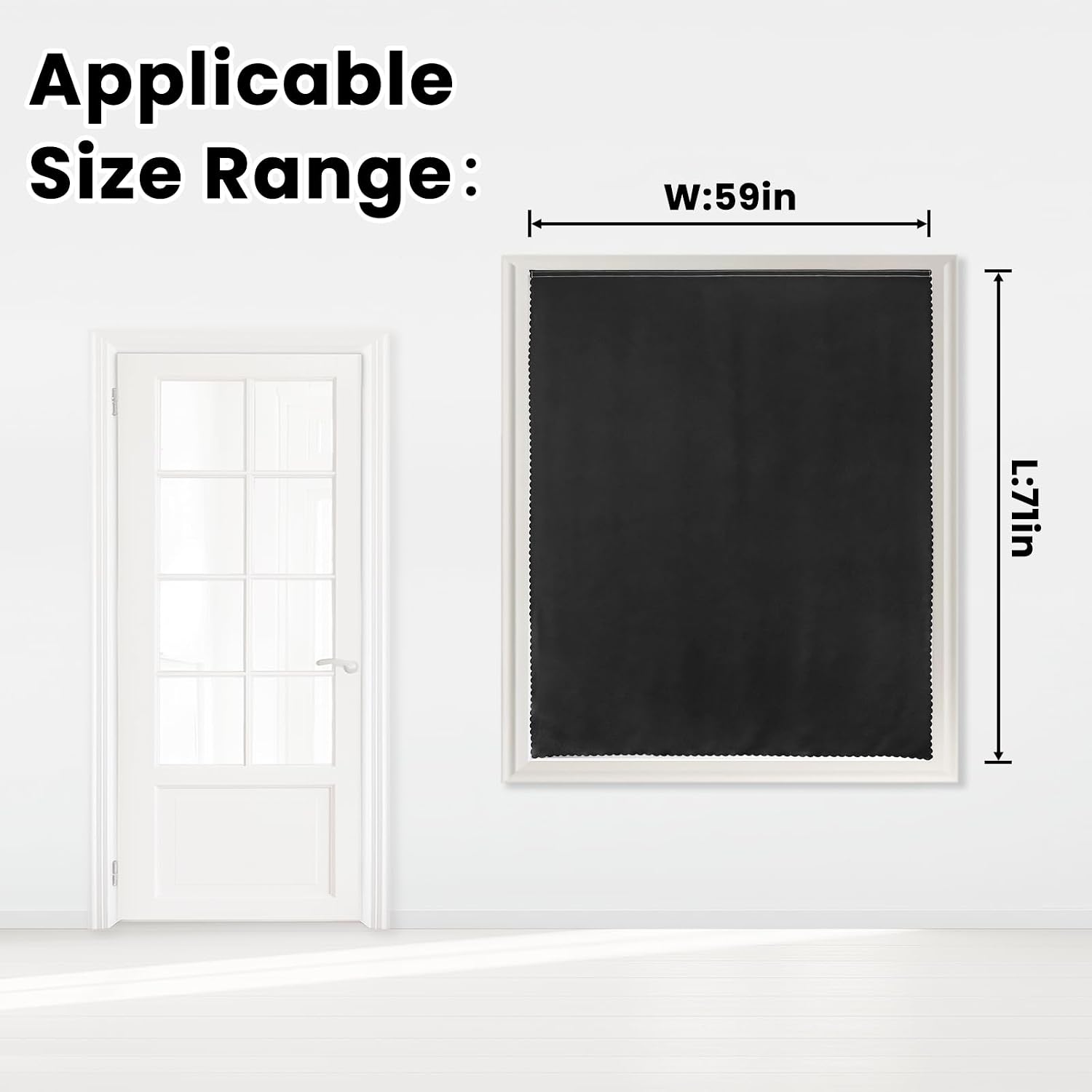 Adhesive Blackout Curtains- Self Stick Shades Window Blinds Curtains No Rod Needed Easy to Hang Curtains, Use for Bedroom, Living Room…