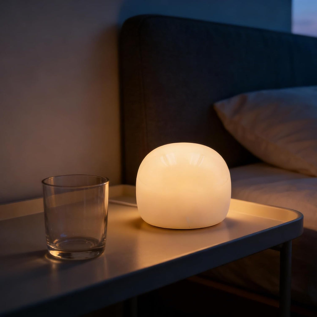 Marmor Marble Lamp Night Light Touch Bedside Table Lamp for Bedroom, Type-C Rechargeable Small Desk Bedside Small Lamps, Eye Caring Dimmable…