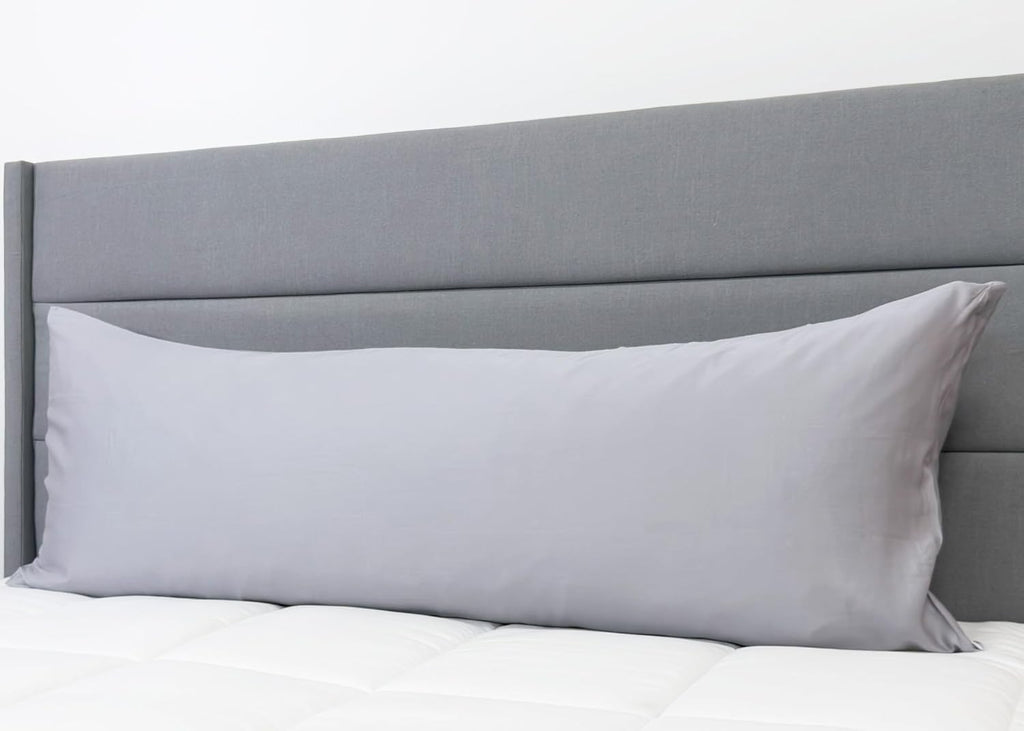 Copper Ion Infused Rayon Derived from Bamboo Cooling Body Pillow Cover, Soft and Breathable Long Pillow Case, Grey (20x60)
