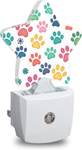 Dog Paw Plug in Star Night Light, Night Light with Sensor for Kids Nursery Bedroom, Decorative Soft Glow Lamp for Hallway Bathroom…