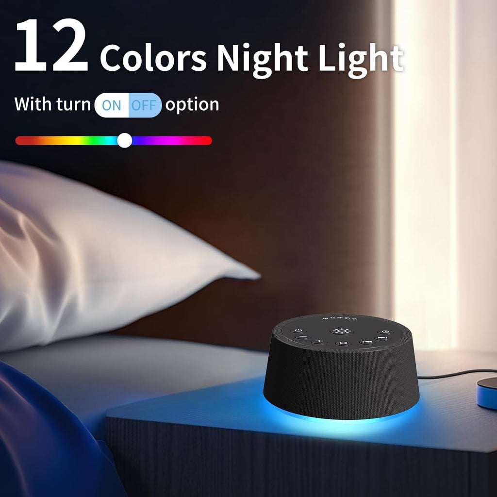 SoundLegend White Noise Sleep Sound Machines 30 Sounds 12 Colors Light 32-Level Volume 5 Timers for Home Travel Gift Adjustable…