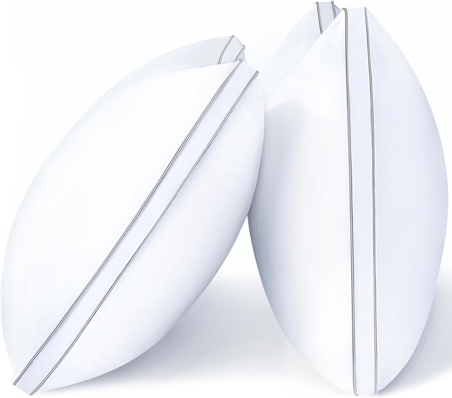 viewstar Bed Pillows Queen Size Set of 2, Firm Support Down Alternative Gusseted Pillows for Side, Back, or Stomach Sleepers, White