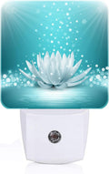 Sparkle Blue Zen Lotus Flower Night Light, Plug Into Wall Decor for Stairway, Hallway, Kitchen, Dusk to Dawn Sensor Nightlights for…