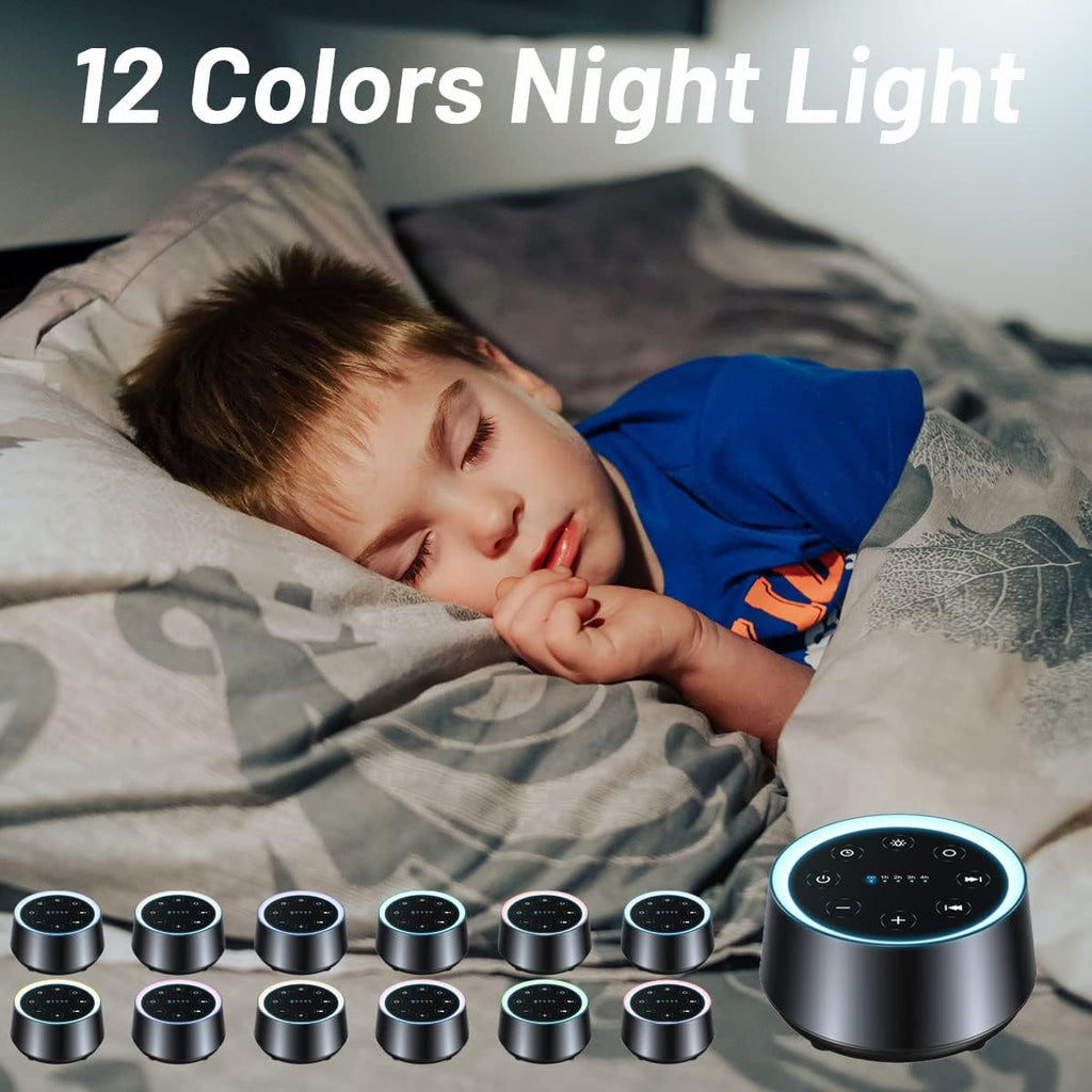 EasyHome Sleep Sound Machine White Noise Machines with 30 Soothing Sounds 12 Adjustable Night Light 10 Adjustment Brightness 32 Levels of V…
