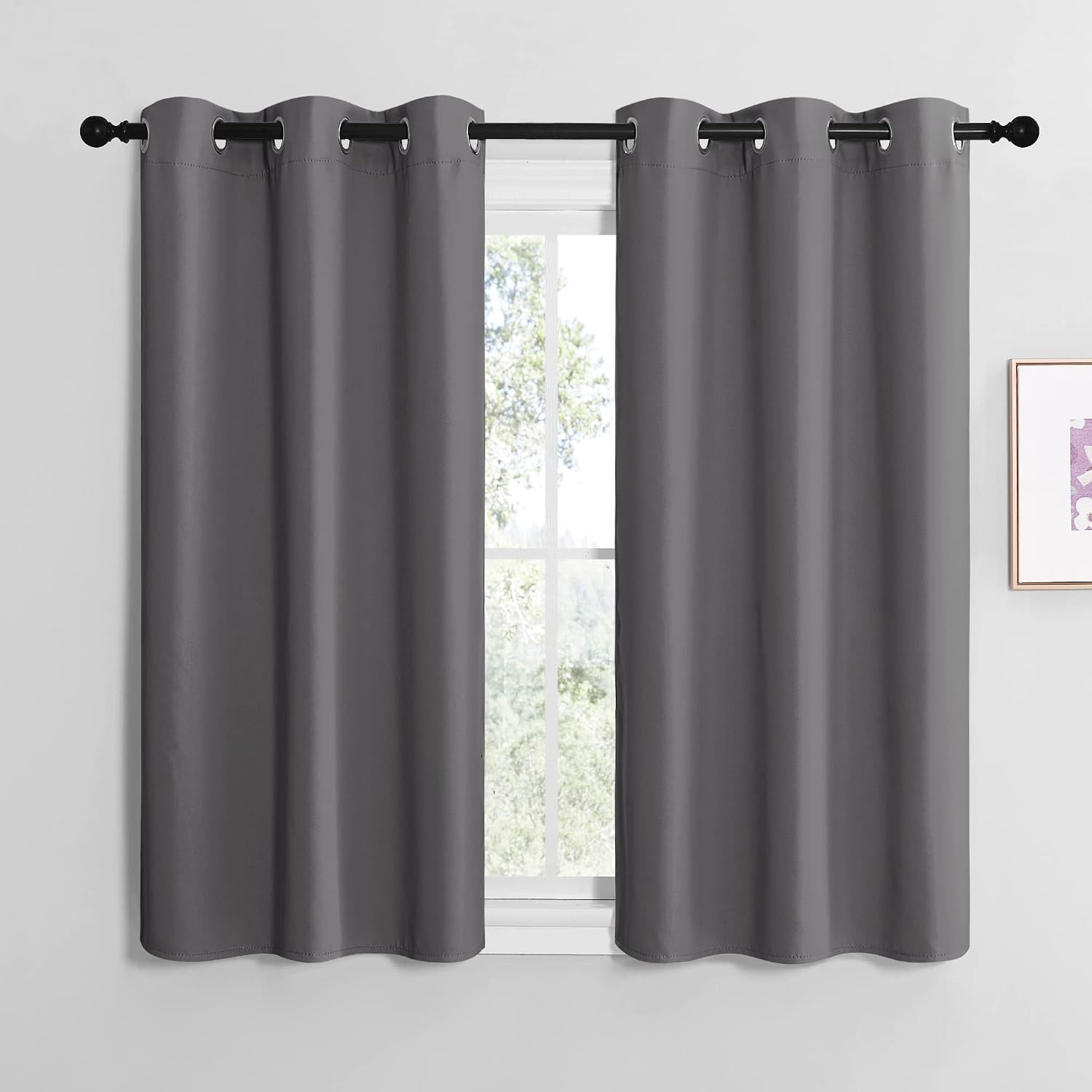 NICETOWN Bedroom Curtains Blackout Drapery Panels, Three Pass Microfiber Thermal Insulated Solid Ring Top Blackout Window Curtains/Drapes…