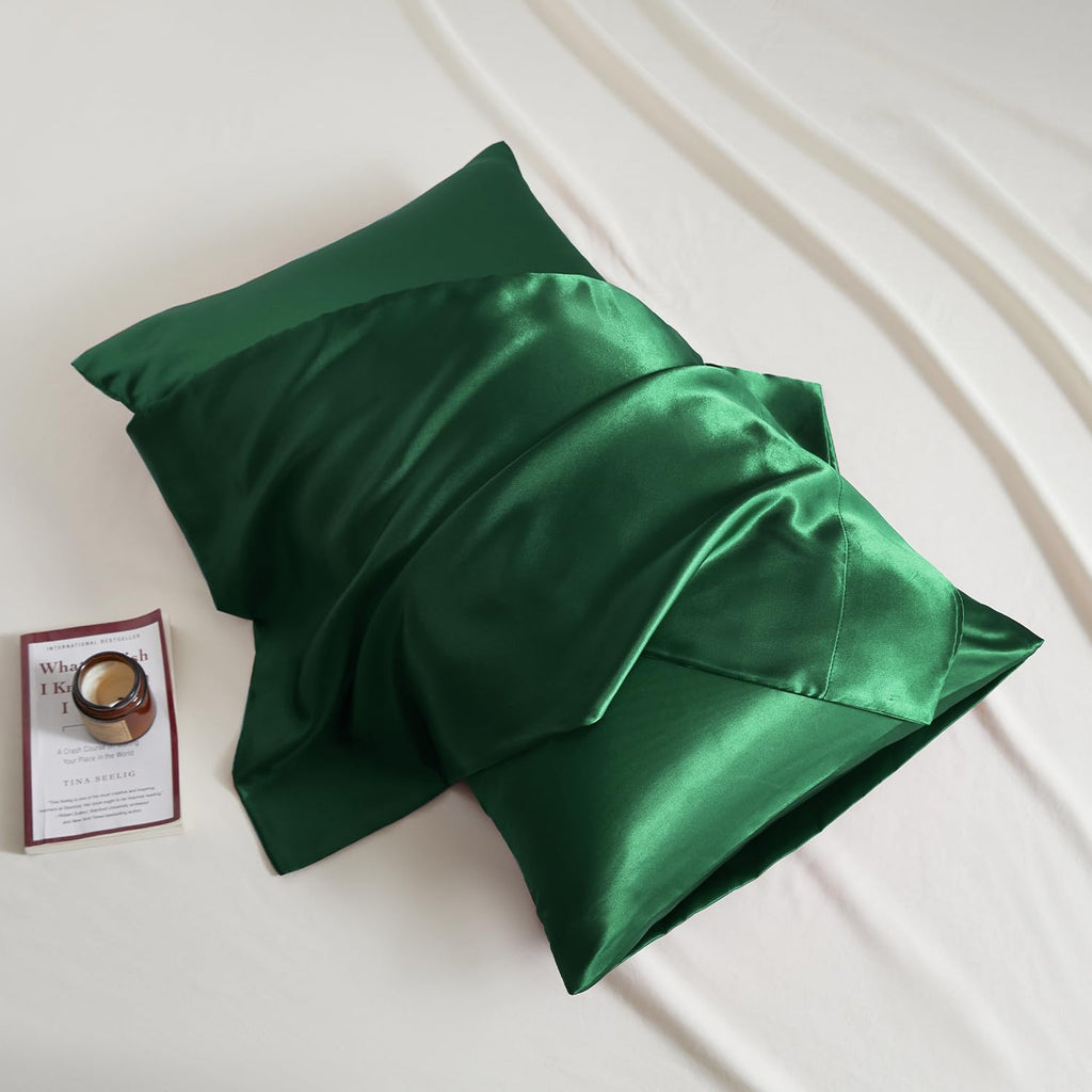 Candoury Satin Silk Pillowcase for Hair and Skin, Standard Size Set of 2 Pillow Cases, Soft Silky Pillow Covers 2 Pack with Envelope…