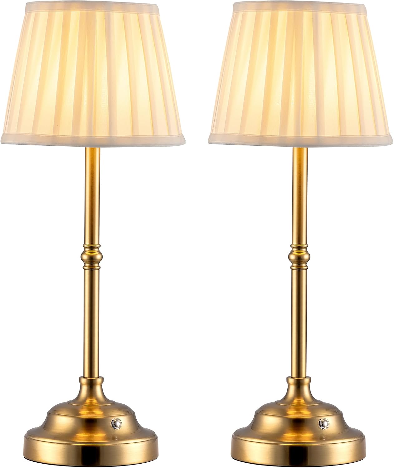 KDG Cordless LED Table Lamp Set of 2, Portables Fabric Shade Desk Lamps, 4000mAh Rechargeable Battery Powered Lighting, Dimmable Light…